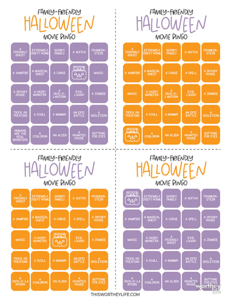 free Halloween bingo printable