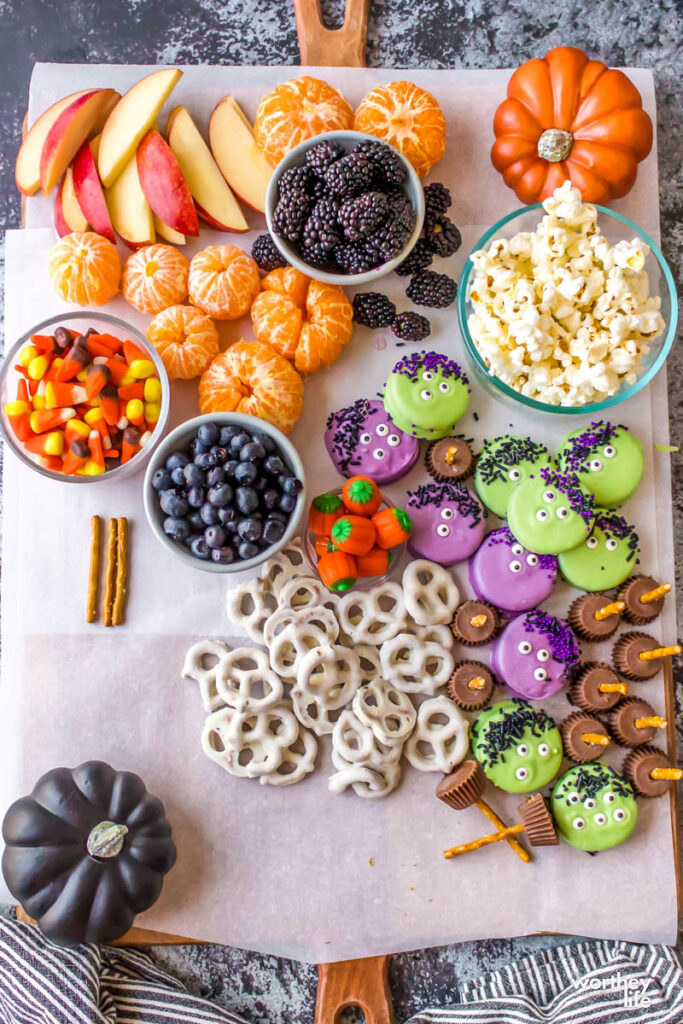 ingredients for a Halloween Snack Board