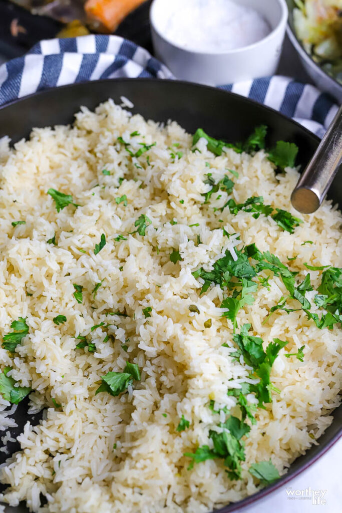 Using Jasmine Rice to make a Rice Side Dish with Cilantro