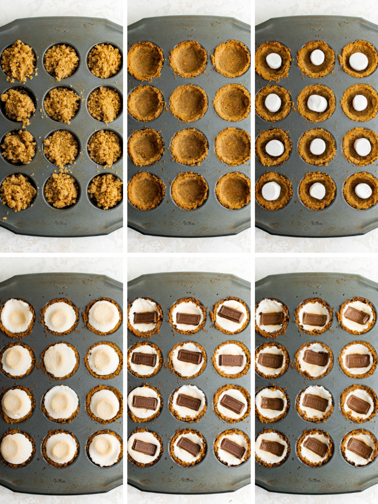 steps for cookie cup smores