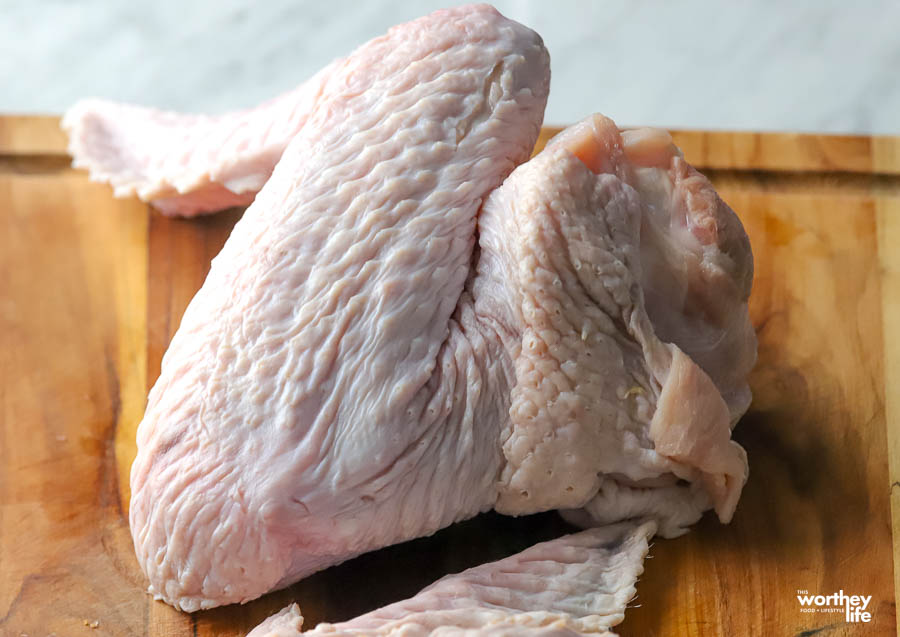 turkey wings on cutting board