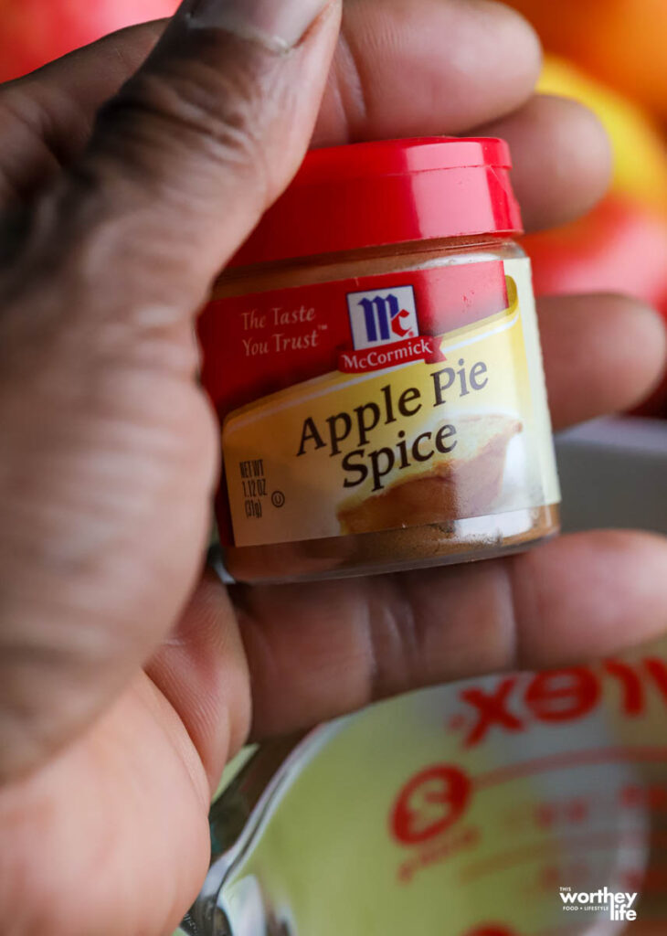 a container of apple pie spice