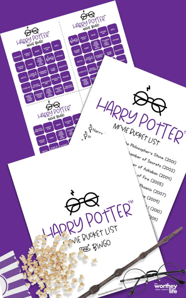 Harry Potter Movie List + Free Movie Bingo