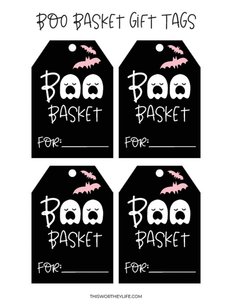 Free Boo Basket Tags printable