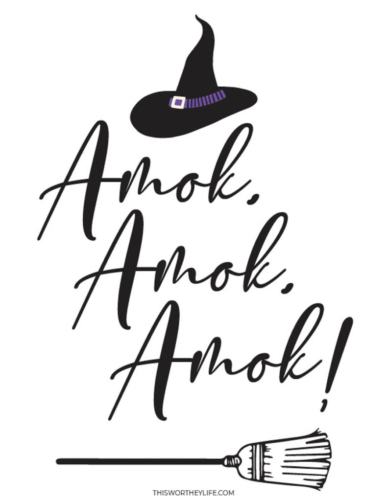 Amok Amok Amok free printable