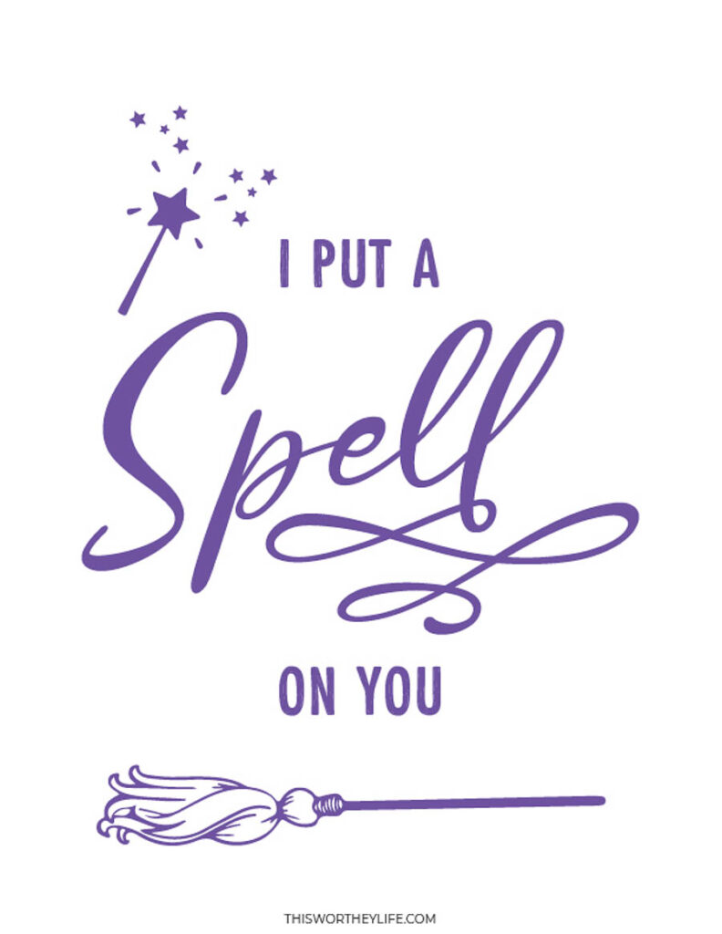 I put a spell on you free printable