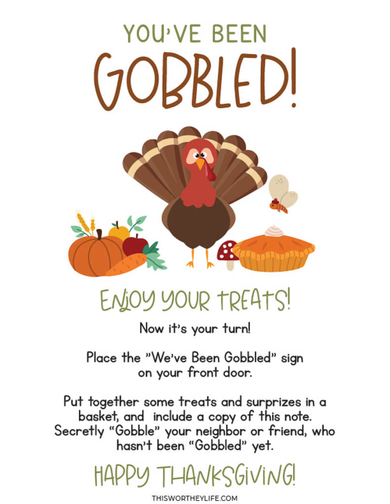 free Thanksgiving printable