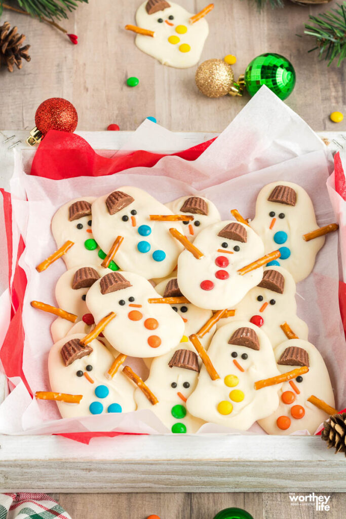 a box filled with Christmas treats