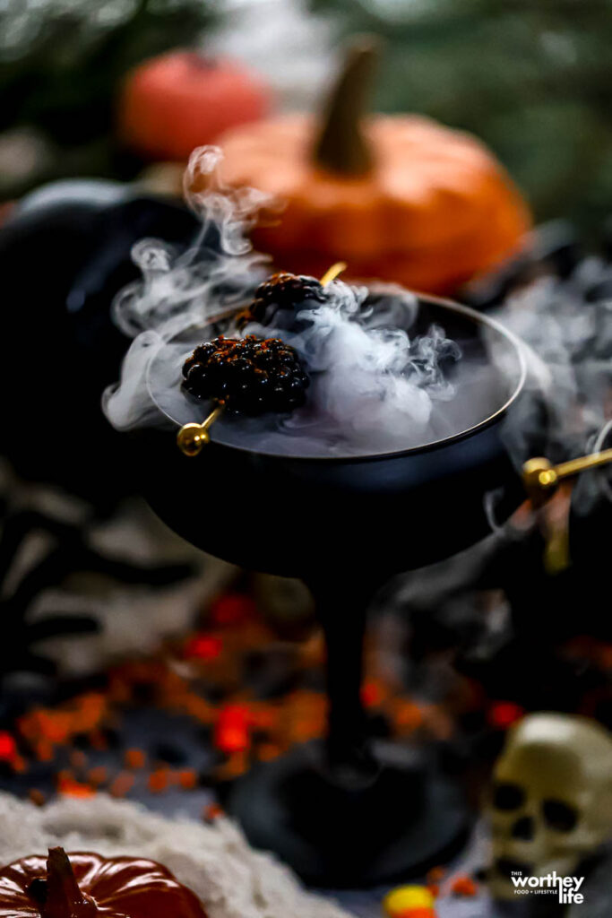 Pomegranate Potion with smoking dry ice 