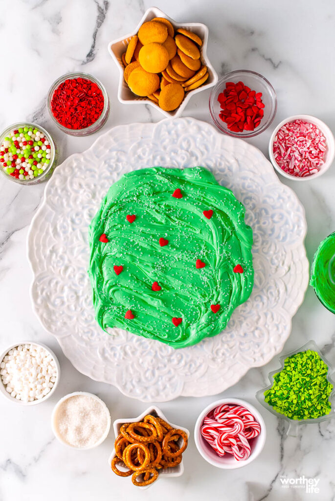 Grinch Frosting on white platter