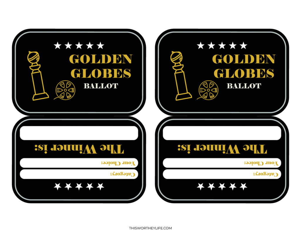 Free Golden Globes Ballot Cards