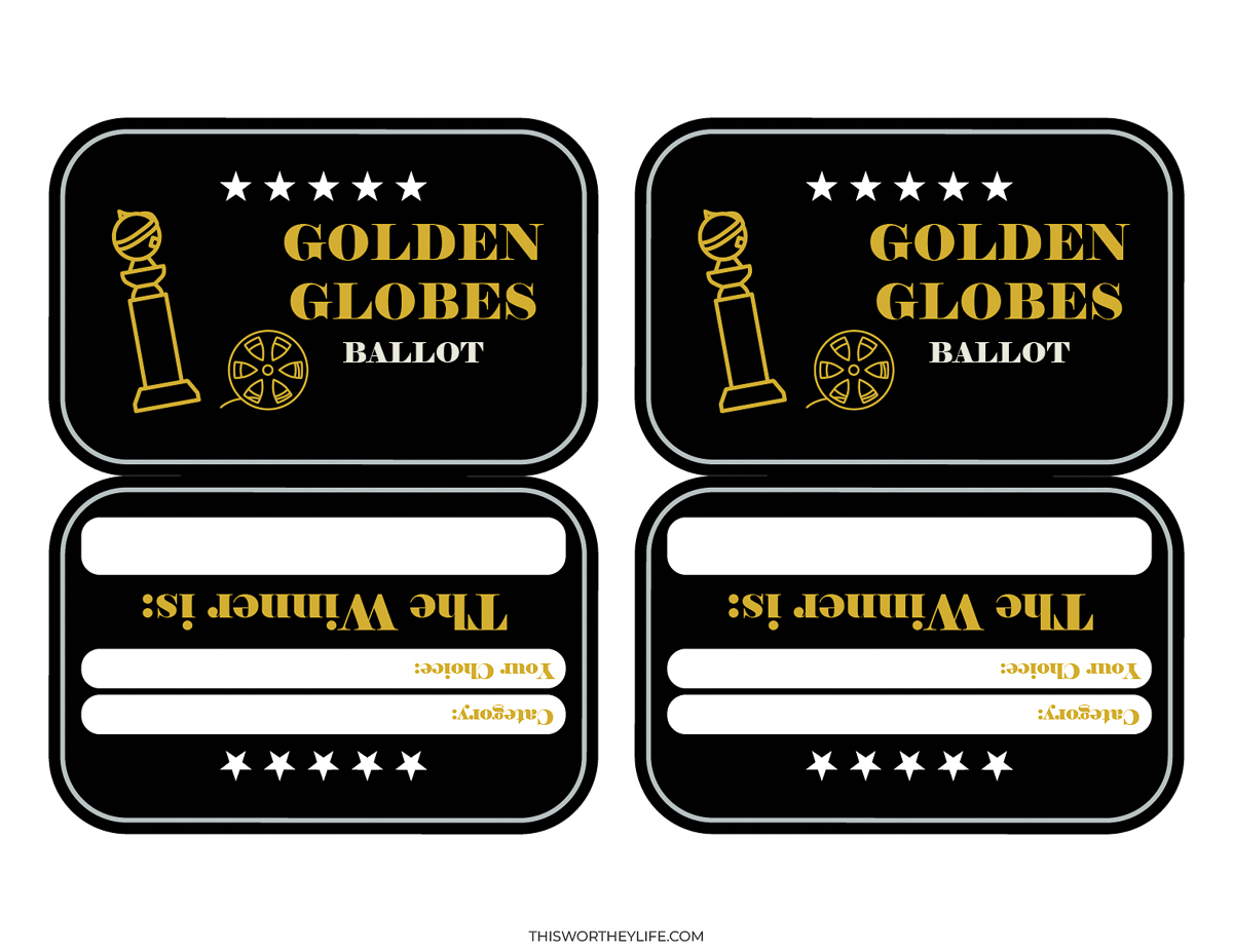 Golden Globes Watch Party Idea + Free Golden Globes Ballot Printables