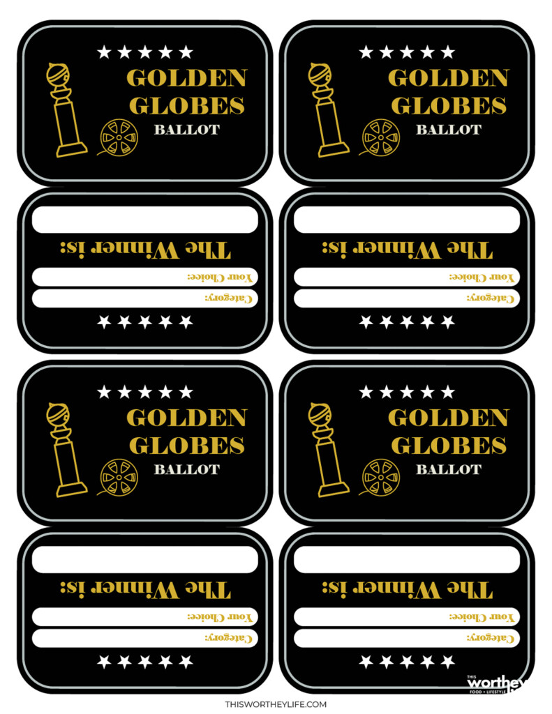 Free Golden Globes Ballot Cards