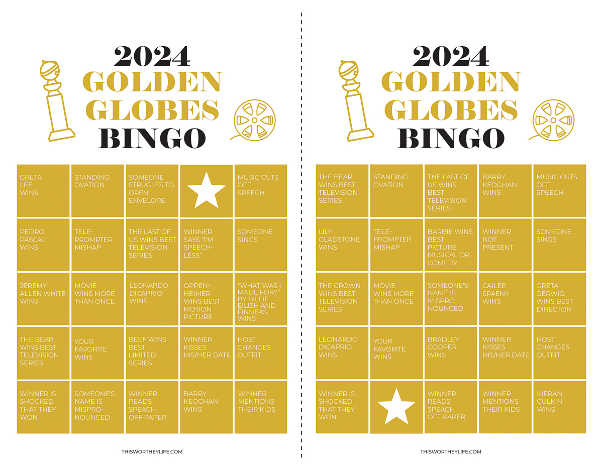 Golden Globes Watch Party Idea + Free Golden Globes Ballot Printables