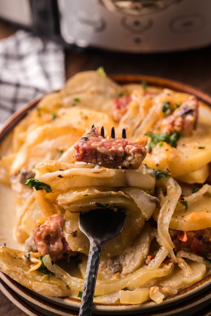 Slow Cooker Beef Au Gratin 