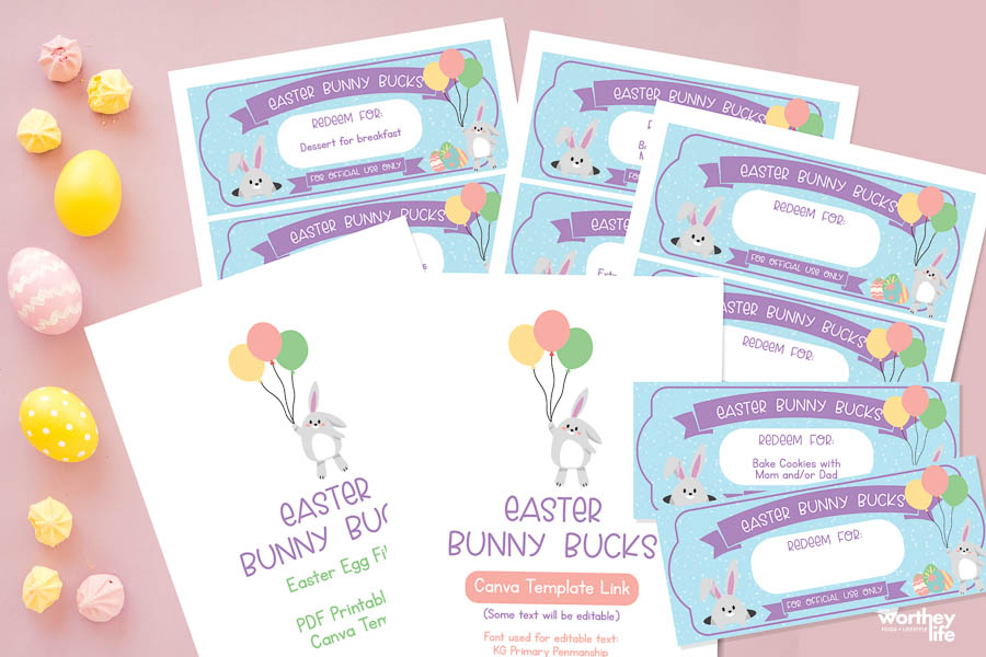 Free Bunny Bucks Printables to use for Easter