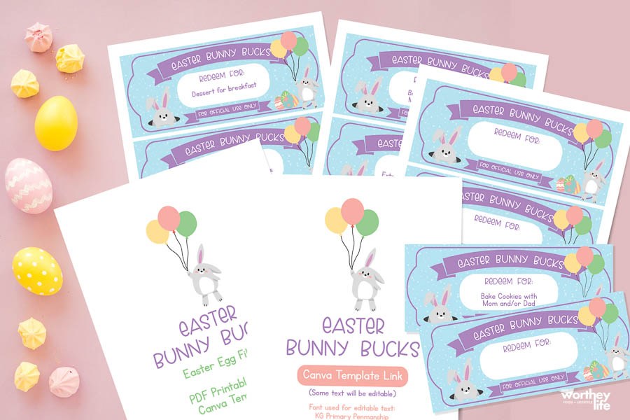 Bunny Bucks Printable + Free Template