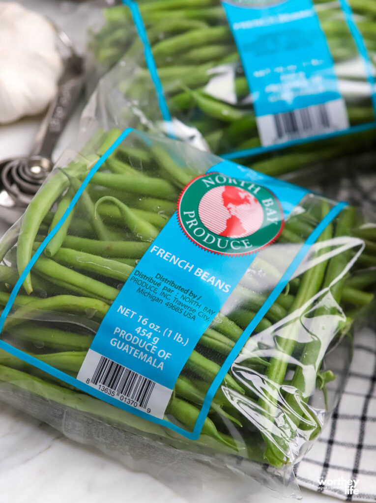 packages of fresh North Bay Produce French Green Beans