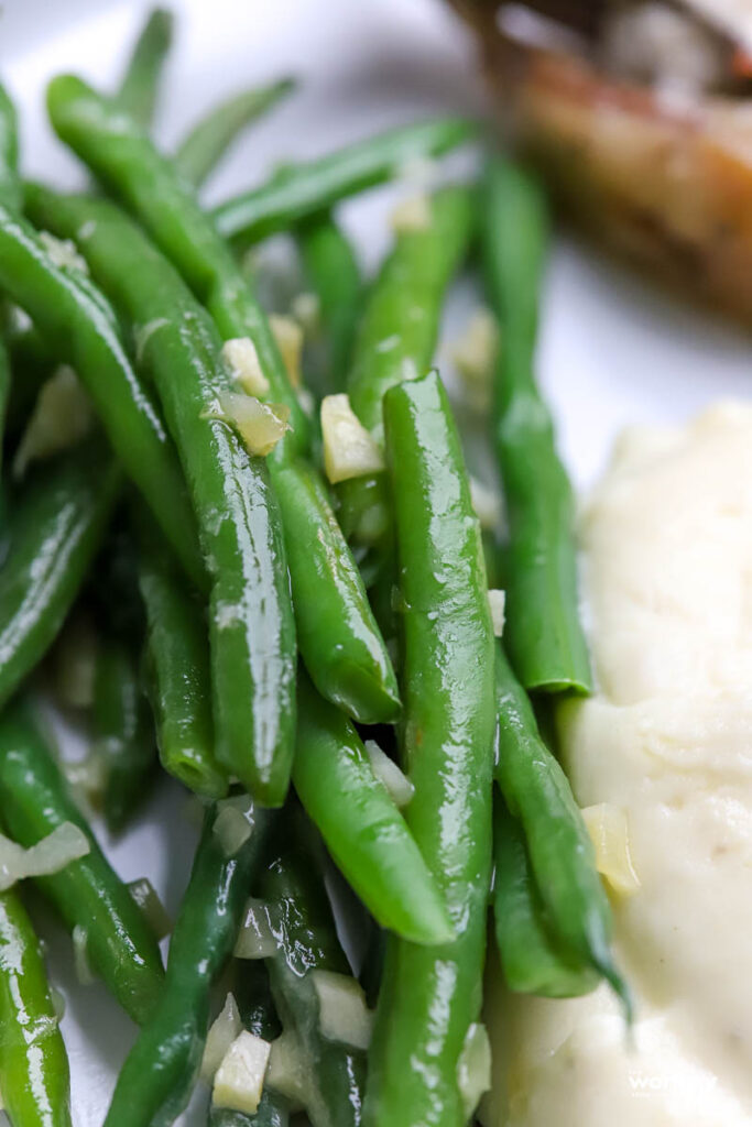 honey garlic French green beans served with dinner