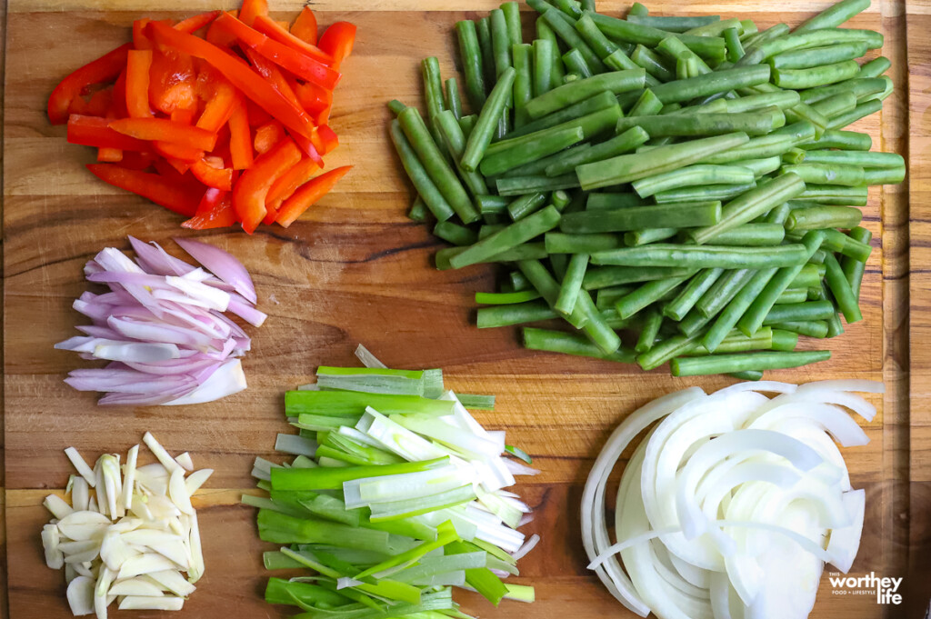 Fresh vegetables on cutting board