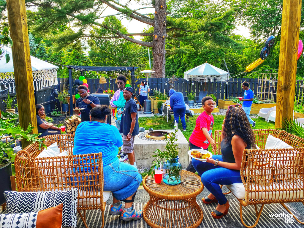 People eating food and celebrating Juneteenth