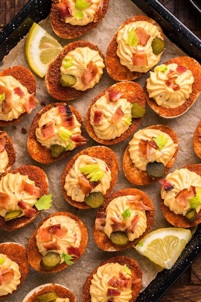 Bloody Mary Devilled Eggs
