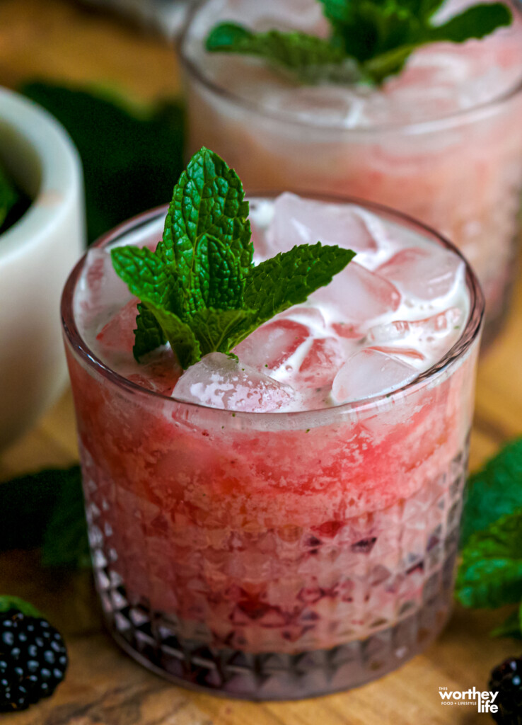 Pinkish Lemonade Summer drink with fresh mint