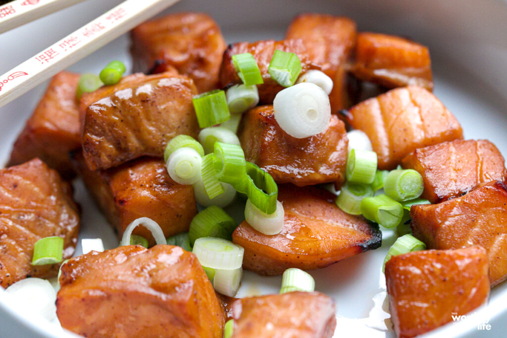 fresh salmon used to make air fryer salmon bites