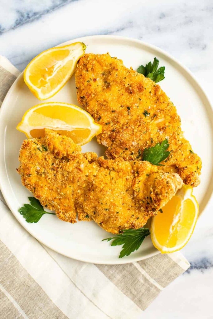 Chicken Schnitzel (has instructions for air fryer and baked)