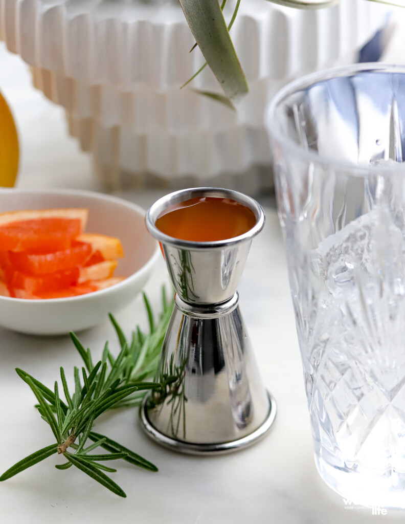 Ingredients for a Rosemary Paloma