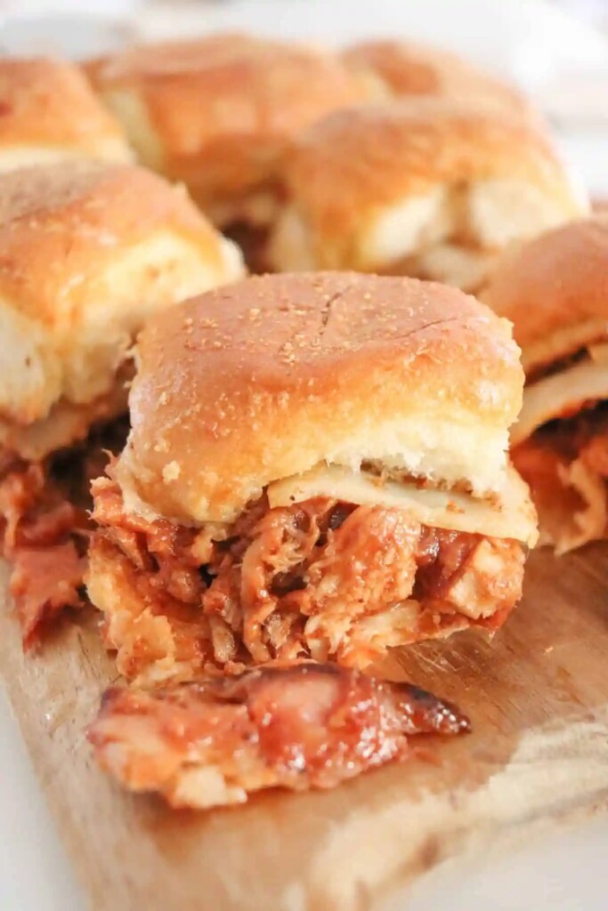 Shredded Pork Sliders With Gouda & Hawaiian Rolls 