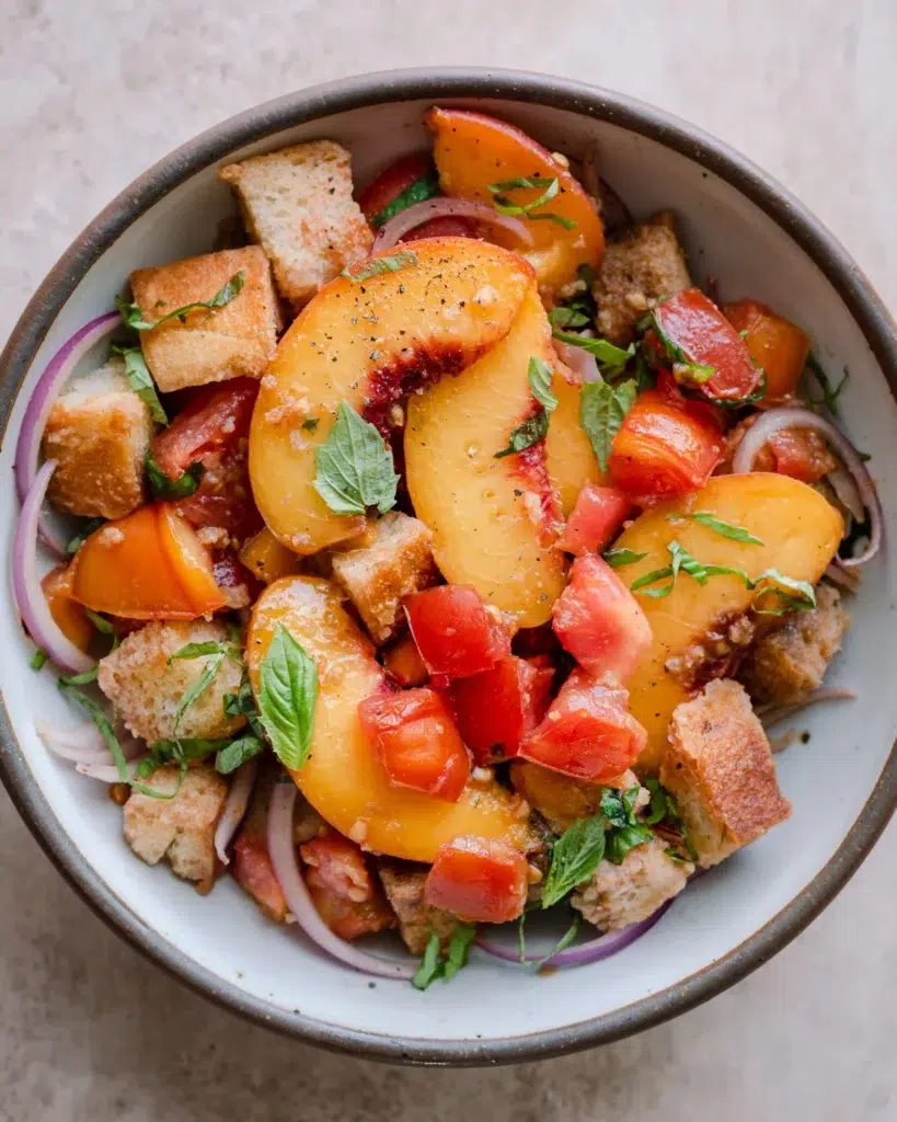 Peach Panzanella Salad