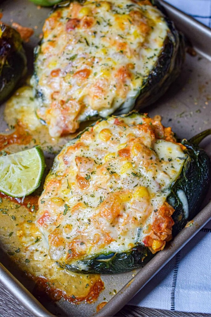 Chicken Stuffed Poblano Peppers