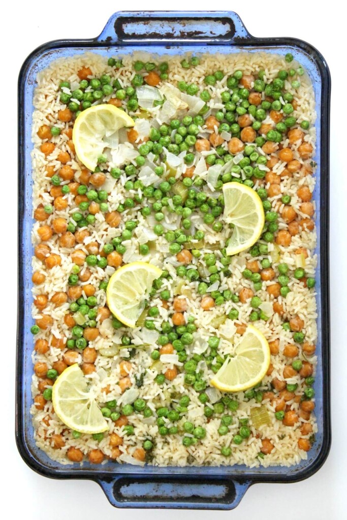 Lemon Chickpea & Rice Casserole