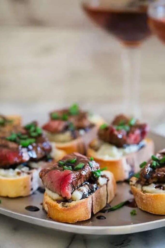 Blue Cheese Steak Crostini