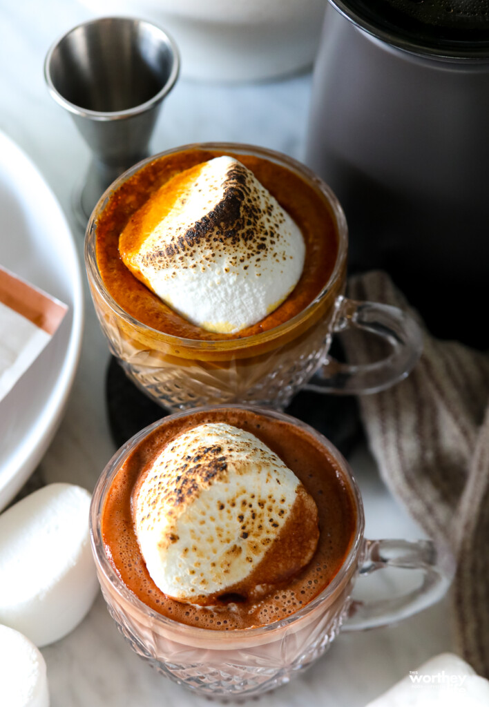 Two cups of gingerbread latte.