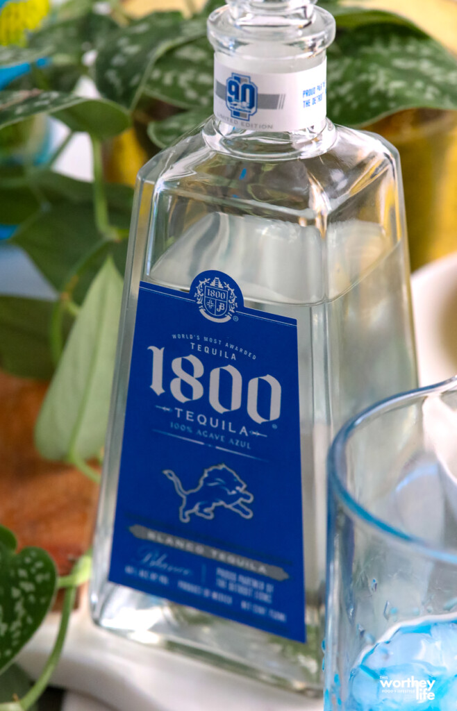 a bottle of 1800 tequila Detroit Lions partnership