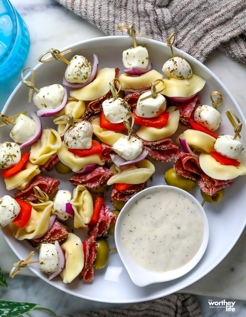 Easy Antipasto Skewers with Tortellini