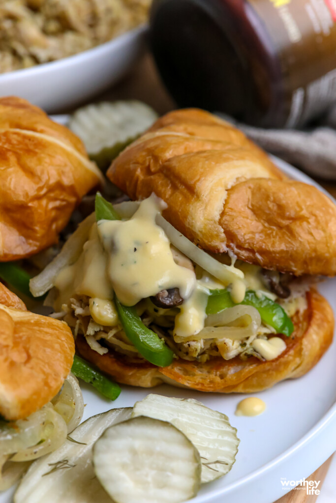 Croissant Chicken Philly Cheese Sliders