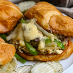 Croissant Chicken Philly Cheese Sliders