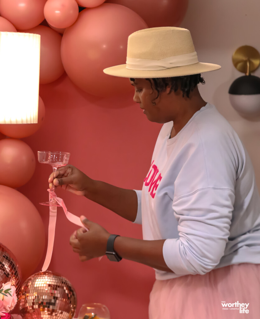 dusty pink balloon backdrop