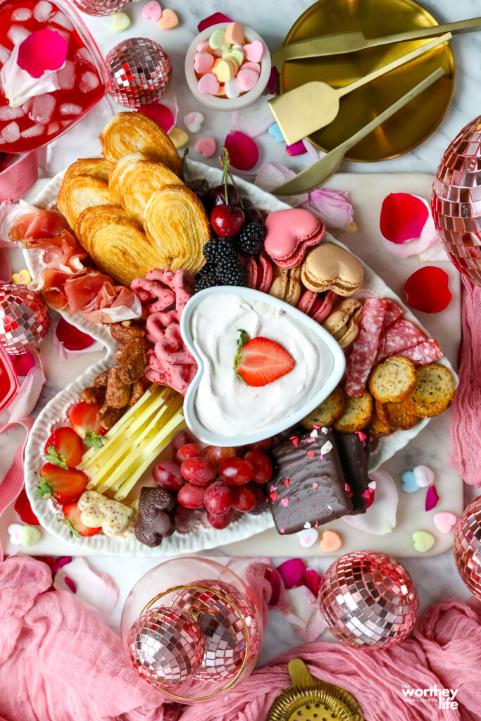 valentine charcuterie board for a party