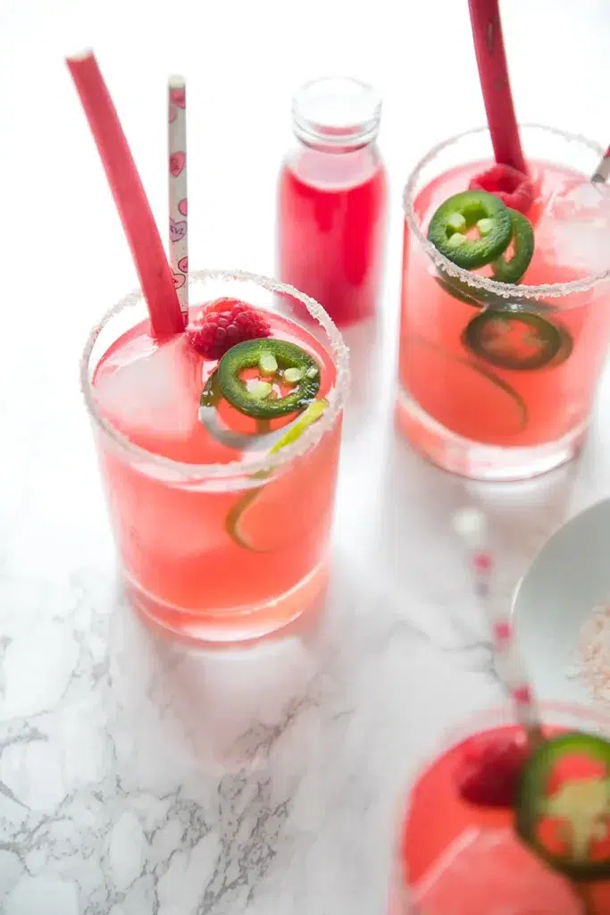 Raspberry Rhubarb Margaritas 