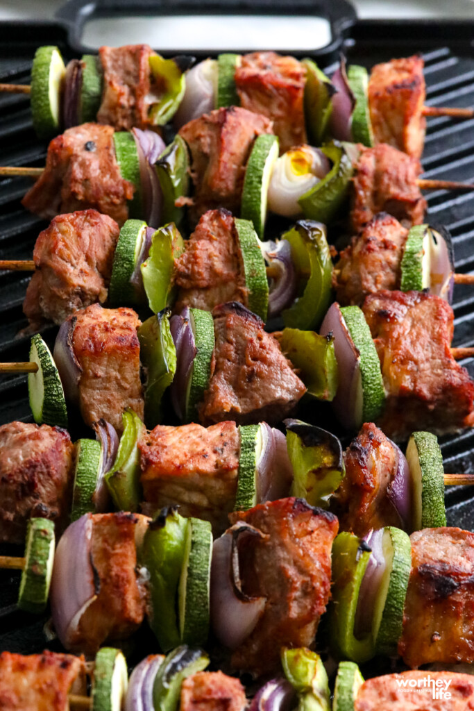 grilled bloody kabobs on the grill