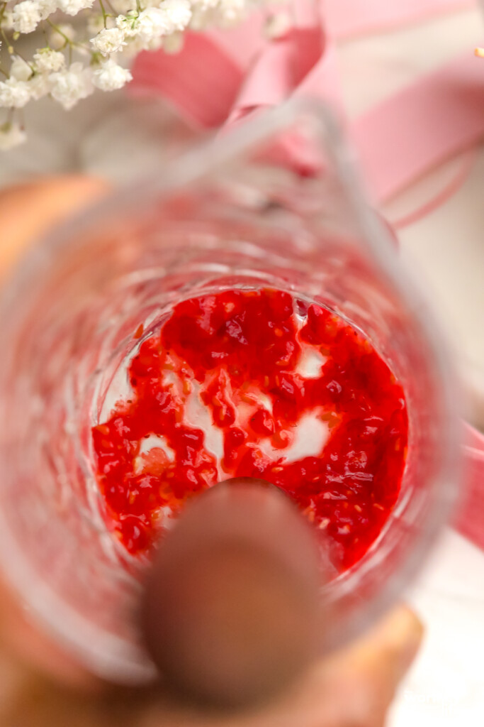 muddling raspberries