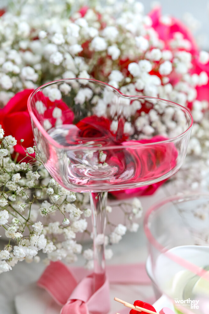 heart shaped glassware