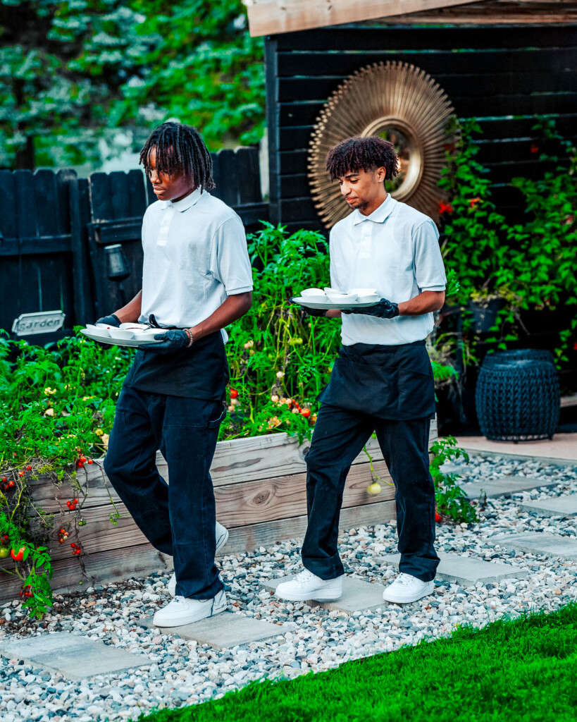 servers for an outdoor party