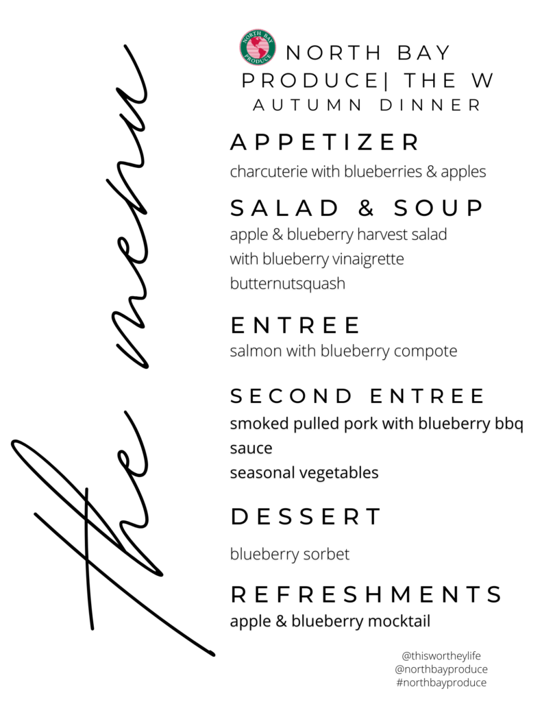 dinner party menu