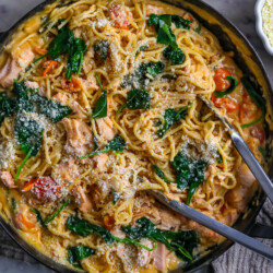 Salmon and Spinach Pasta