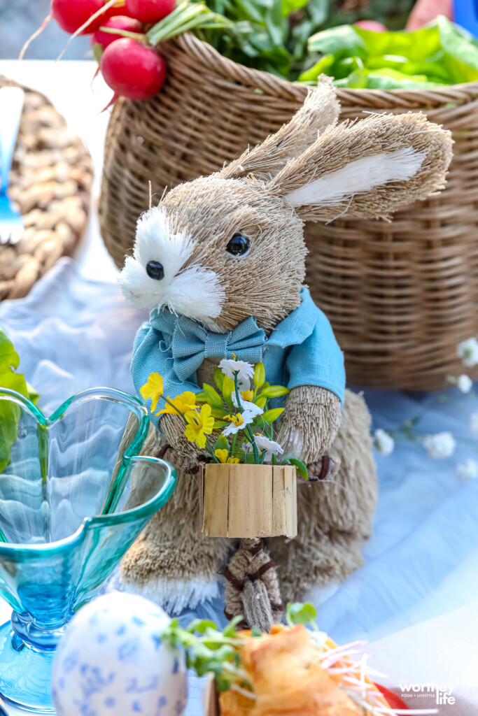 Peter Rabbit statue on table